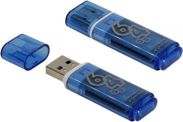 Флешка SmartBuy 64 Gb Glossy Dark Blue SB64GBGS-DB USB 3.0 64Гб темно-синий